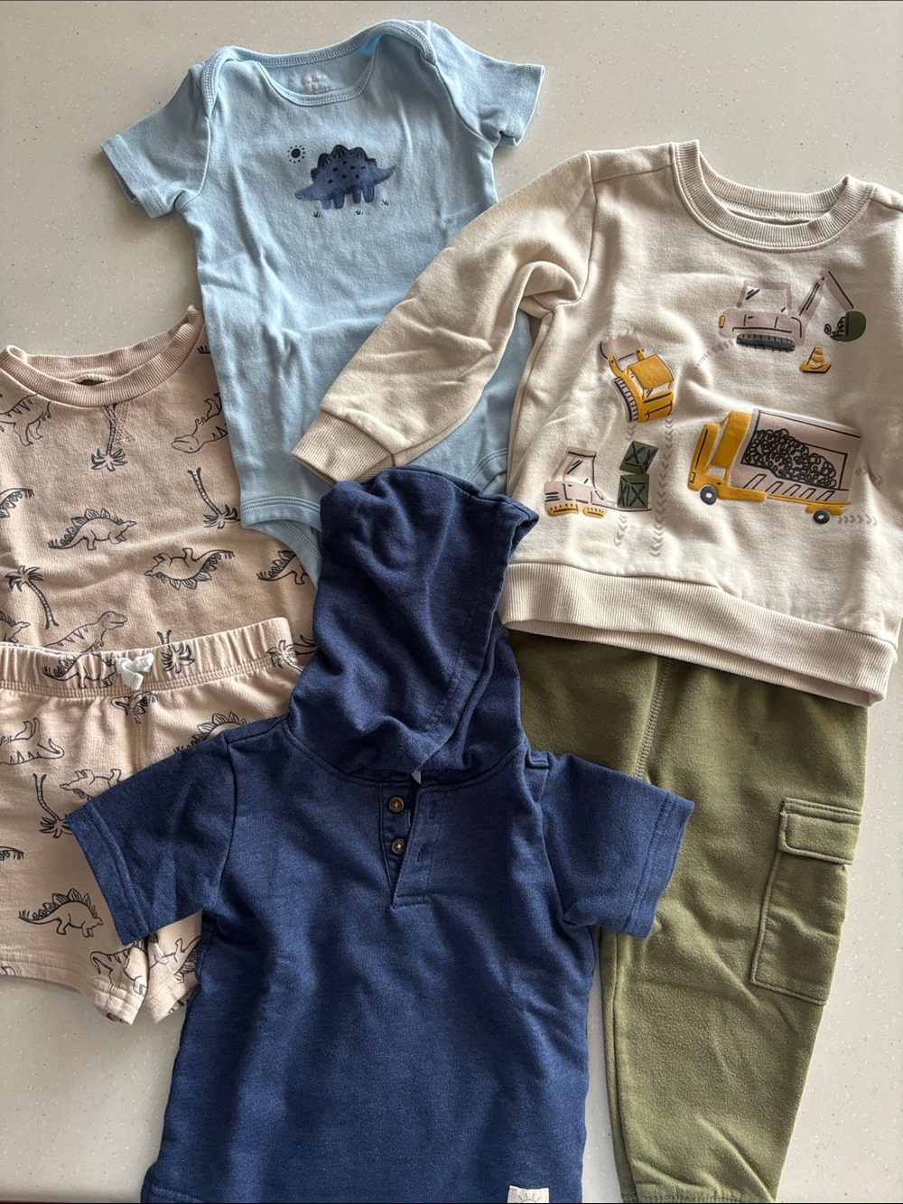 Carter’s Bundle-short set, onsie, hooded top and jogger set